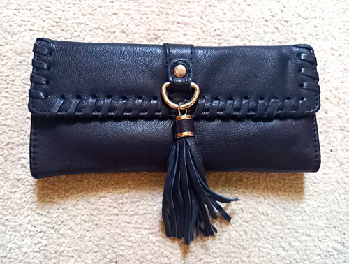 Clarks black leather clutch - leather,
