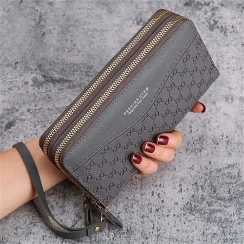 Ladies leather wallet long - ladies, pu