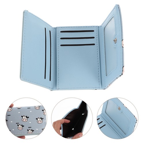Short women wallet blue cow - short,