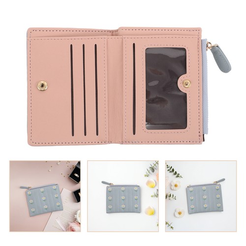 Compact green wallet women - green, pu