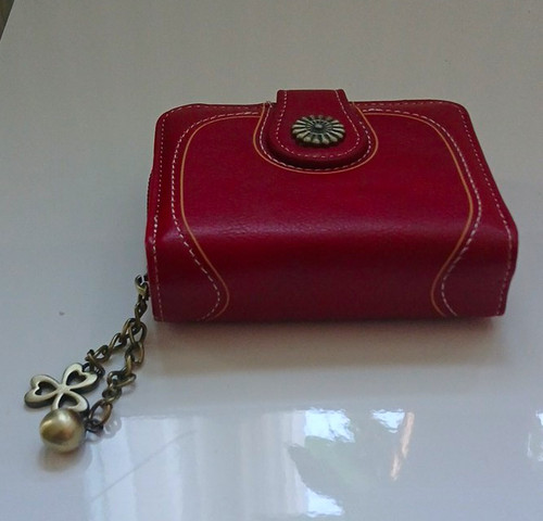 Red zip around - zip-around, leather