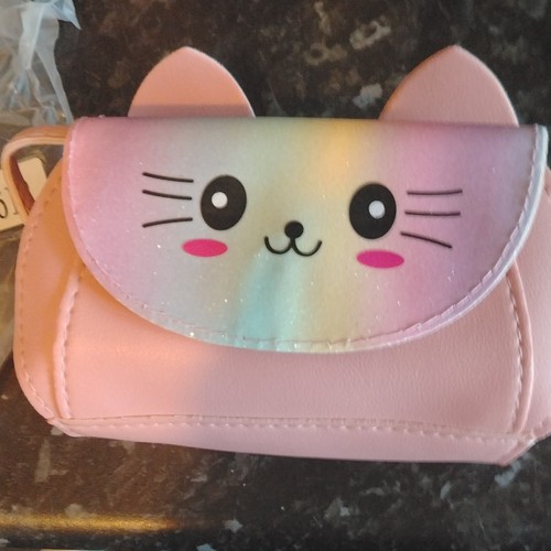 Pink cat face coin purse - cat,