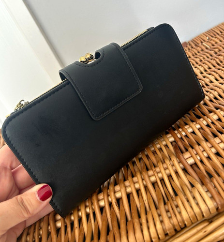 Black leather zip around - leather, zip-around