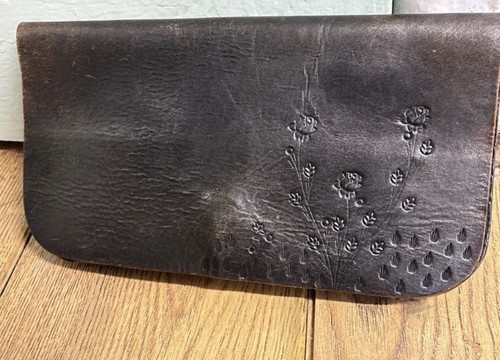 Vintage 70s black tooled - 70s,