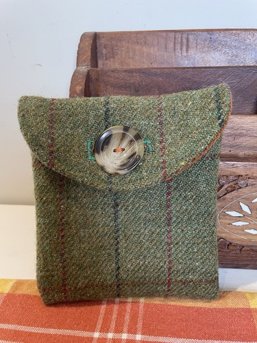 Women green wool tweed - wool,
