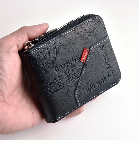 Men leather wallet - men's, short