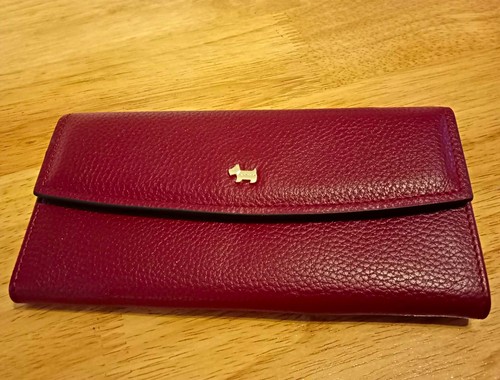 Radley burgundy leather clutch - radley,