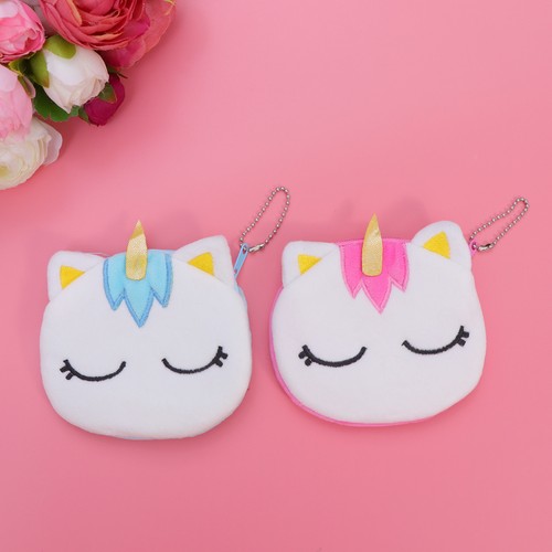 Plush zipper coin purse - plush, small