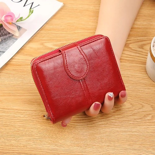 Ladies leather folding coin - leather,