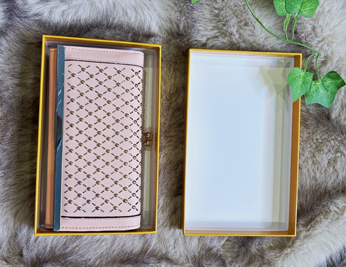 Pink studded geometric faux - studded,